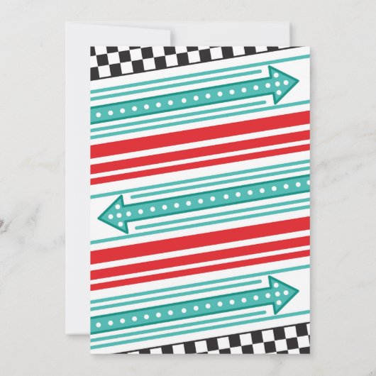 Retro Diner Feest Uitnodiging (Achterkant)