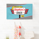 Retro diner feestbanner uit de jaren 50 spandoek (Insitu)