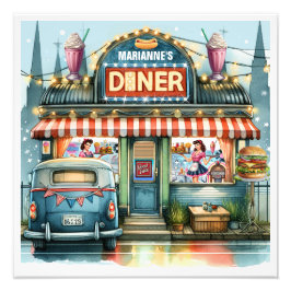 RETRO DINER FIFTIES FOTO AFDRUK