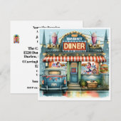 RETRO DINER FIFTIES KAART (Voorkant / Achterkant)