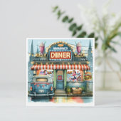 RETRO DINER FIFTIES KAART (Staand voorkant)