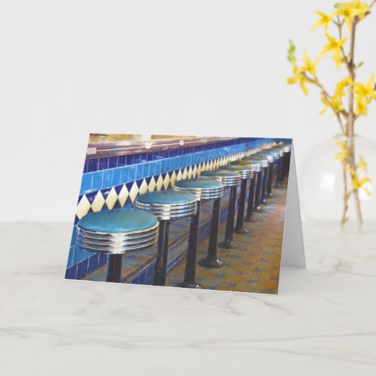 Retro Diner impressionism Kaart (Gele Bloem)