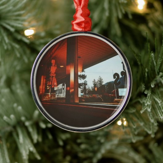Retro Diner in de Pacific Northwest Metalen Ornament (Boom)