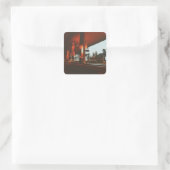 Retro Diner in de Pacific Northwest Vierkante Sticker (Tas)