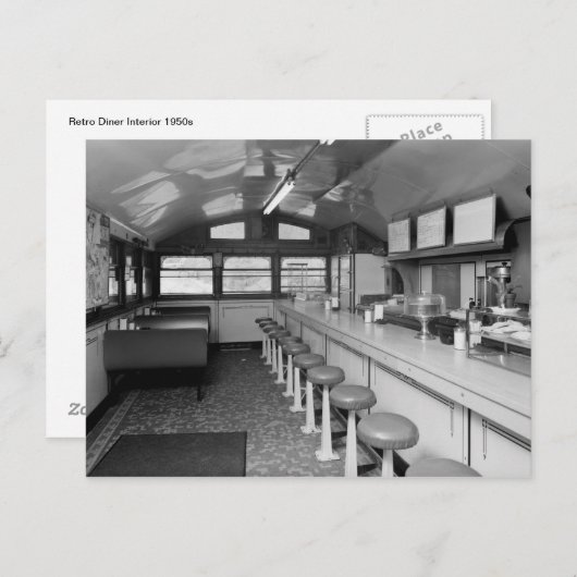 Retro Diner Interieur jaren 1950 Briefkaart (Voorkant / Achterkant)