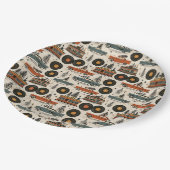 Retro Diner Kerstbuffet Stijl Papieren Bordje (Gekanteld)
