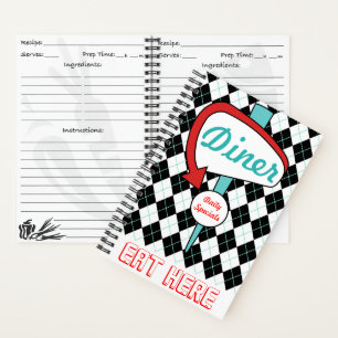 Retro Diner Keuken Receptenboek  Notitieboek