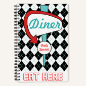 Retro Diner Keuken Receptenboek  Notitieboek (Voorkant)