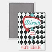Retro diner keukenmagneet magneet (Voorkant / Achterkant)