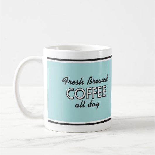 Retro Diner Koffie Mok - Retro Style Drinkware (Links)