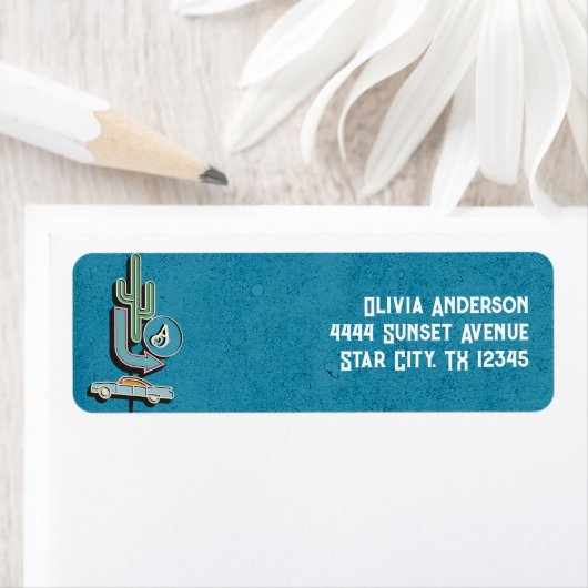 Retro Diner-label Terugkeeradres Etiket (Insitu)