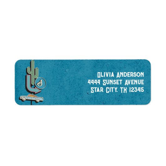 Retro Diner-label Terugkeeradres Etiket (Voorkant)