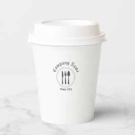 Retro  Diner Lepel, Vork, Mes, Bord Grijs Papieren Bekers