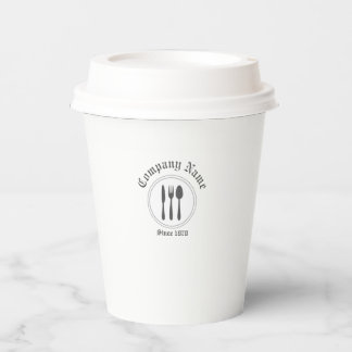 Retro  Diner Lepel, Vork, Mes, Bord Grijs Papieren Bekers