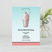 Retro Diner Milkshake Ijs Verjaardagsfeest Kaart (Staand voorkant)