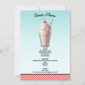 Retro Diner Milkshake IJsfeest Menu Kaart (Voorkant)