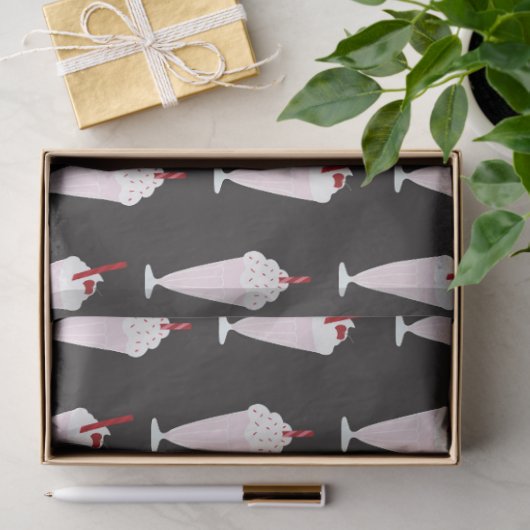 Retro Diner Milkshake Pattern Tissuepapier (Geschenk)