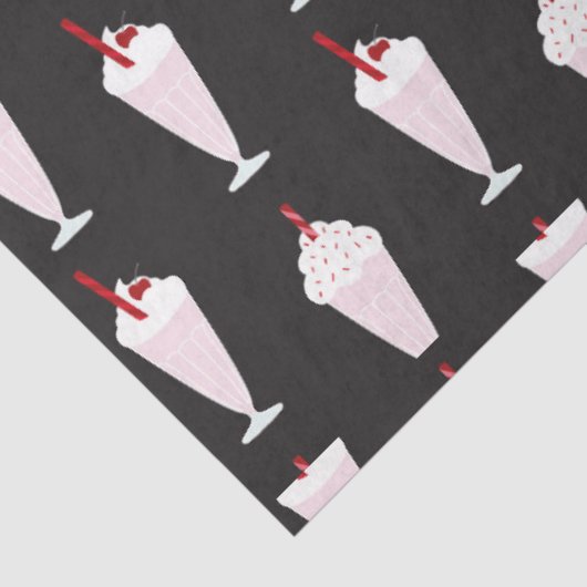 Retro Diner Milkshake Pattern Tissuepapier (Detail)