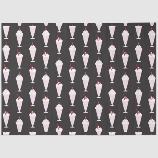 Retro Diner Milkshake Pattern Tissuepapier (Voorkant)