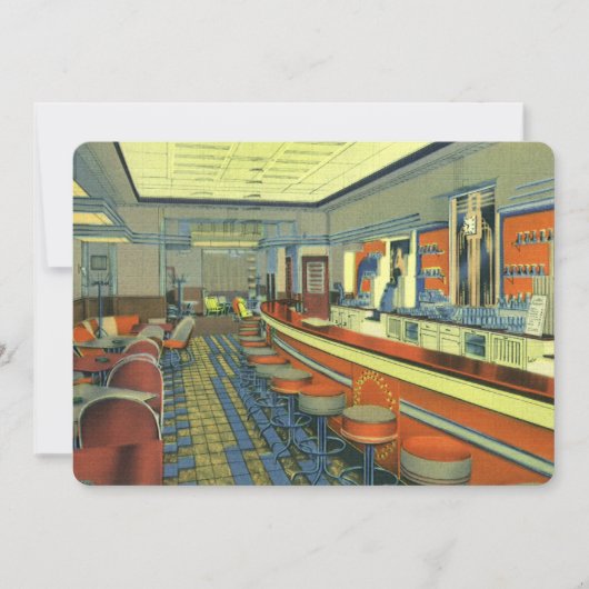 Retro diner of restaurant soft opening kaart (Voorkant)