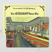 Retro Diner of Restaurant Zachte Opening Kaart (Voorkant / Achterkant)