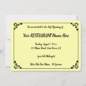 Retro Diner of Restaurant Zachte Opening Kaart (Achterkant)