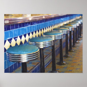 retro diner-ontlasting poster