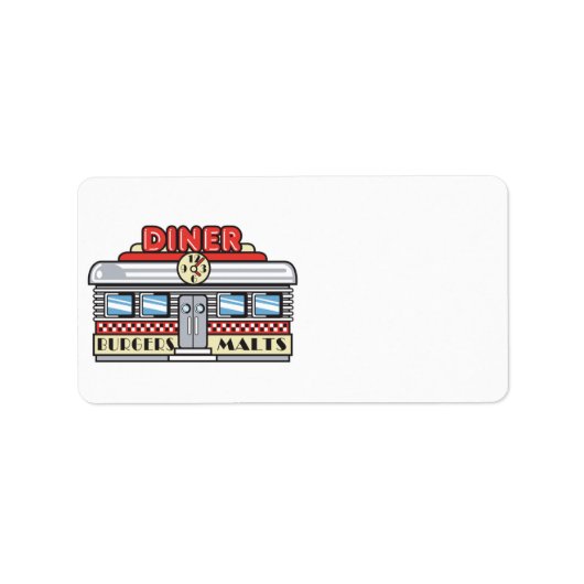retro diner ontwerp etiket (Voorkant)