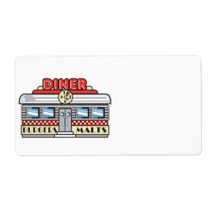 retro diner ontwerp etiket