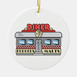 retro diner ontwerp keramisch ornament