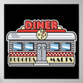 retro diner ontwerp poster (Voorkant)