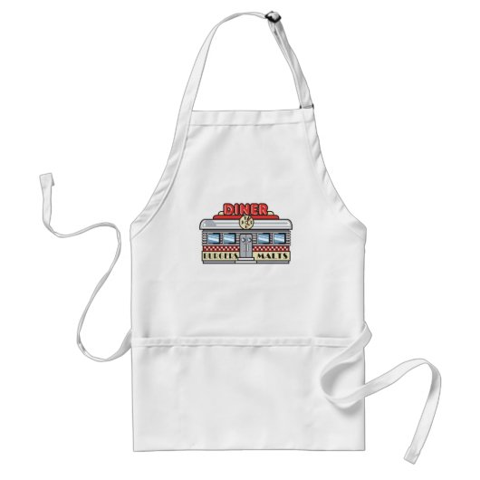 retro diner ontwerp standaard schort (Voorkant)