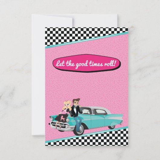 Retro Diner Pink & Blauwgroen menukaart uit 1950 Kaart (Achterkant)