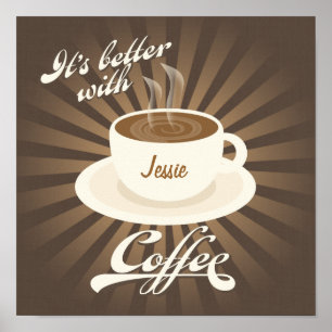 Retro Diner Poster beter met koffie