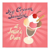 Retro Diner Poster Ice Cream Sundae