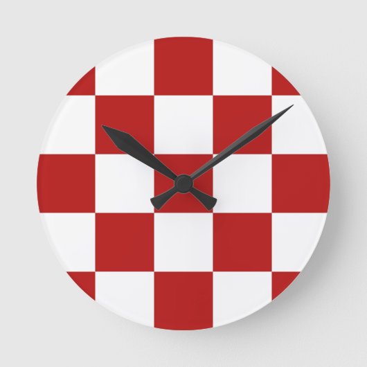 Retro Diner Red & White Checkers klokken  (Voorkant)