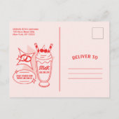 Retro Diner Save The Date Post Card Briefkaart (Achterkant)