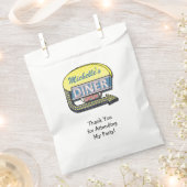Retro Diner Sign 50s Party Thema Gepersonaliseerde Bedankzakje (Geknipt)