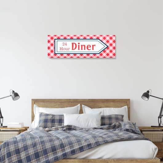 Retro Diner Sign Art Canvas Afdruk (Insitu (Slaapkamer))