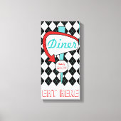 Retro Diner Sign Kitchen Wall Art Canvas Afdruk (Voorkant)