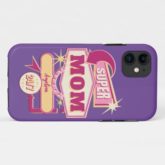 Retro Diner Sign Super Mam Case-Mate iPhone Case (Achterkant (horizontaal))