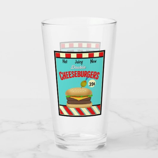 Retro Diner Signs Glas (Achterkant)