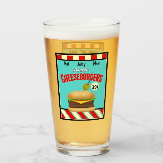 Retro Diner Signs Glas (Achterkant gevuld)