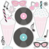 Retro diner-stickers uit de jaren 50 – Sock Hop Ro Sticker (Voorkant)