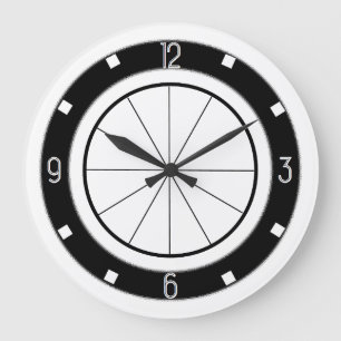 Retro Diner-Stijlkeuken (zwart-wit) Grote Klok