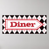 Retro Diner Teken Wall Art Poster (Voorkant)