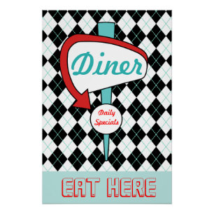 Retro Diner Teken Wandkunst Perfect Poster