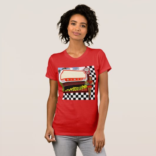 Retro Diner van 50 seconden T-shirt (Voorkant volledig)