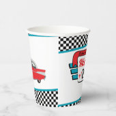Retro diner-verjaardagsfeestje uit de jaren 50 pap papieren bekers (Rechts)