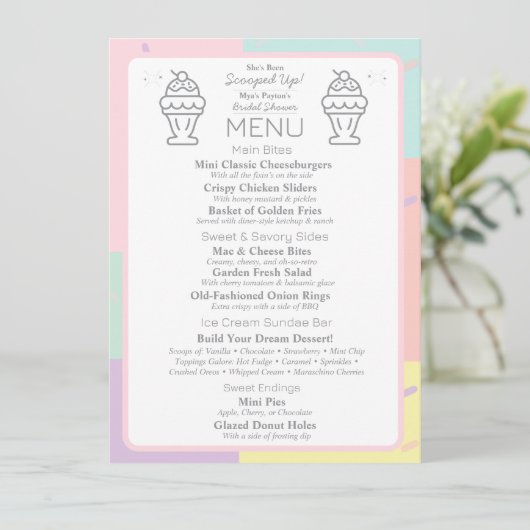 Retro Diner Vrijgezellenfeest Menu (Staand voorkant)